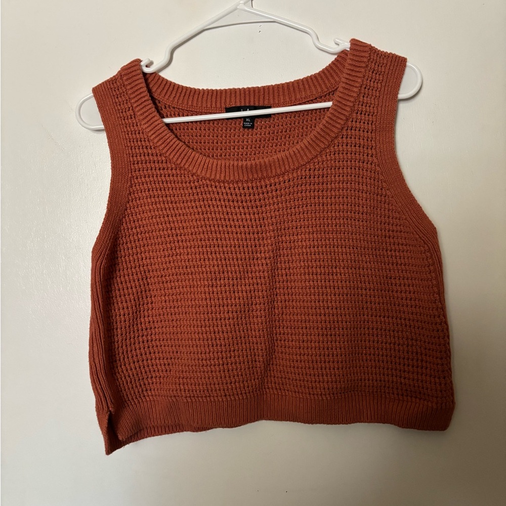 Women's Orange Knit Tank Top